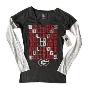 NEW! Ladies Girls Georgia Bulldogs Long Sleeved Tee Shirt Top, Small